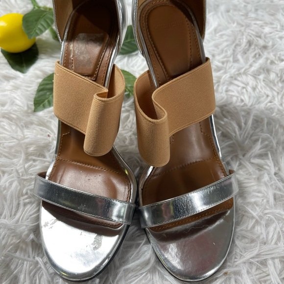 GIVENCHY Silver Foil Ankle Strap Heels Size 36 - Picture 3 of 10
